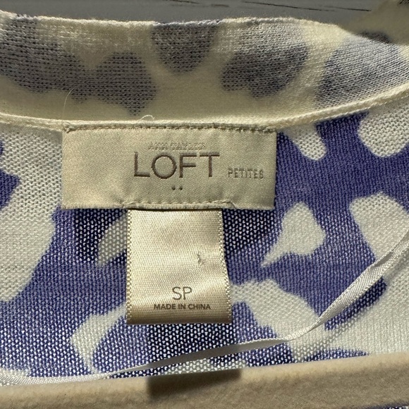 ANN TAYLOR LOFT Petites Size SP Purple Animal Print Cardigan Y2K Office - Picture 11 of 15